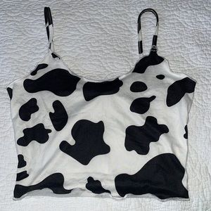 SHIEN Cow Print Cropped Top